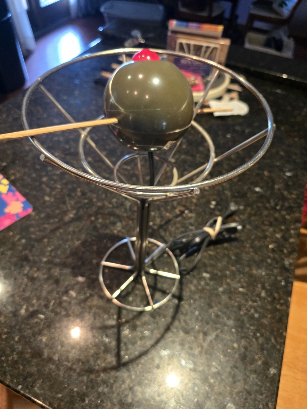Vintage Martini Lamp Olive Bar Light Up David Krys 1993 Chrome Light Collectible - Picture 3 of 5